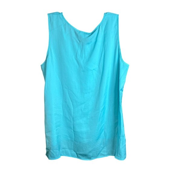 Renuar Womens Aqua Sleeveless Tank Top  L - Picture 2 of 5